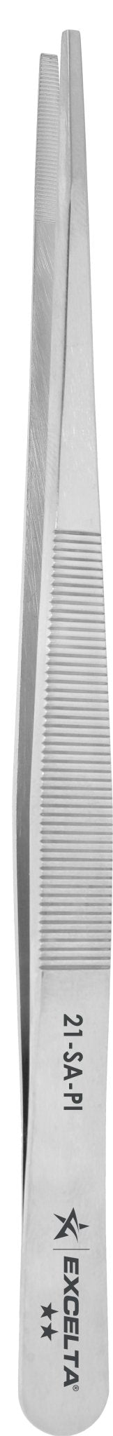 Excelta 21 - SA - PI Tweezers - 2 Star 6" Straight Strong Point - Anti - Mag. SS - Serrated MTESolutions