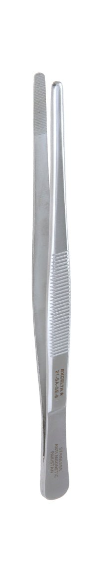 Excelta 21 - SA - SE Tweezers - 1 Star 6" Straight Strong Point - Anti - Mag. SS - Serrated MTESolutions
