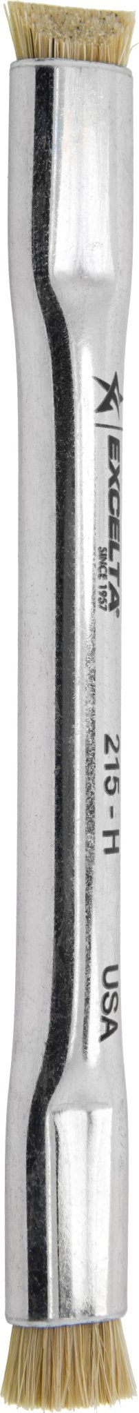 Excelta 215 - H Brushes - Anti - Static - Straight .5" X .25" - SS Handle/Horse Hair Bristles - Double End MTESolutions