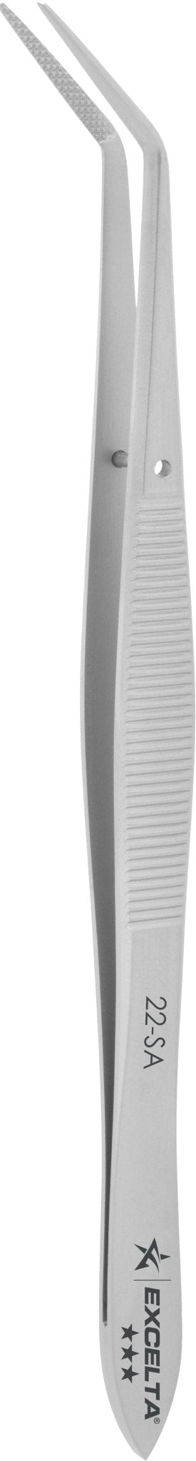 Excelta 22 - SA Tweezers - Angulated Strong Point Anti - Mag. SS - Serrated MTESolutions
