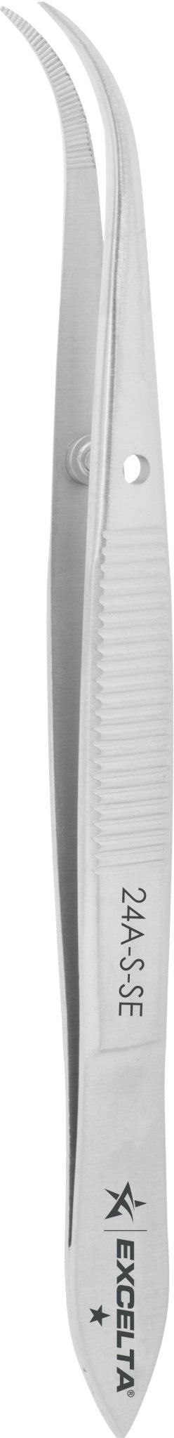 Excelta 24A - S - SE Tweezers - Curved Strong Point - SS - Serrated MTESolutions