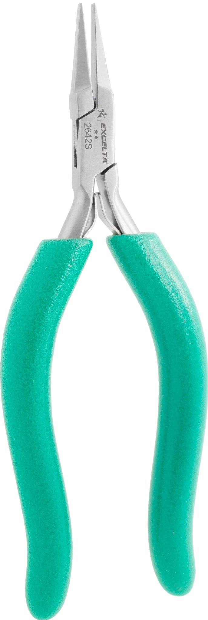 Excelta 2642S Pliers - 2 Star Small Flat Nose - SS - Long 'S' Handle MTESolutions