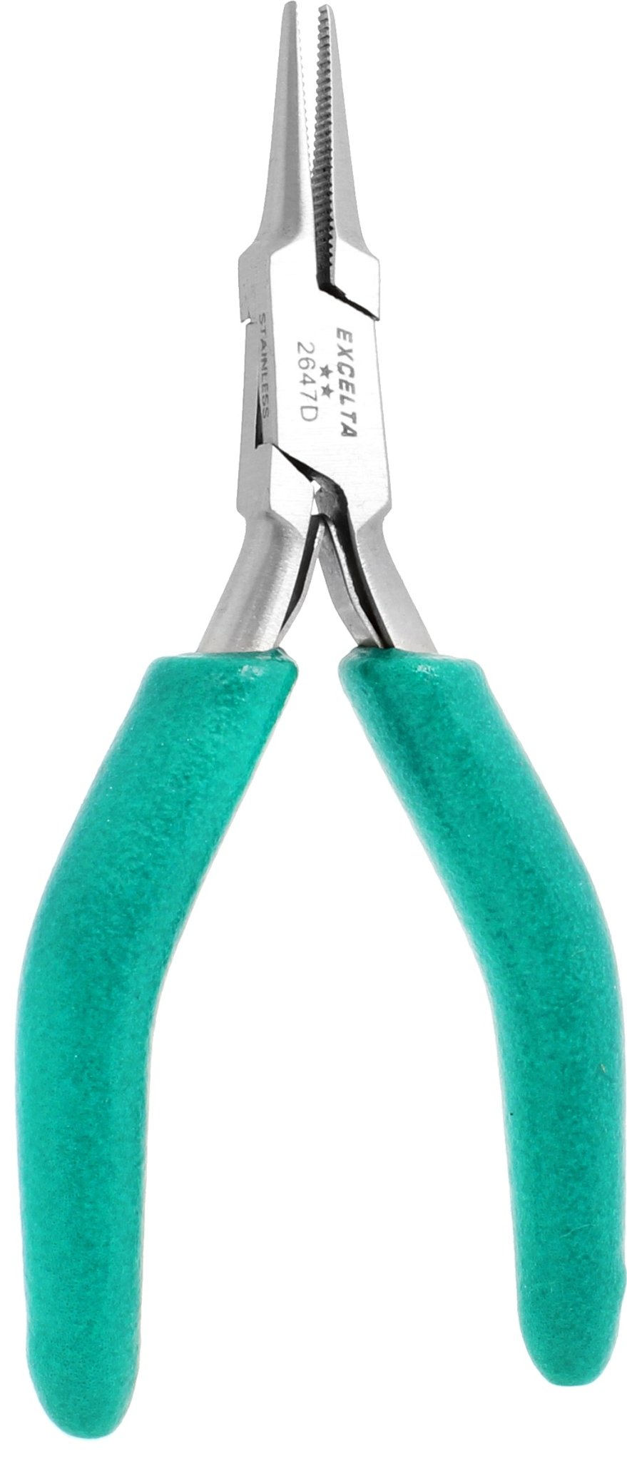 Excelta 2647D Pliers - 2 Star Small Needle Nose - SS - Serrated Jaws MTESolutions