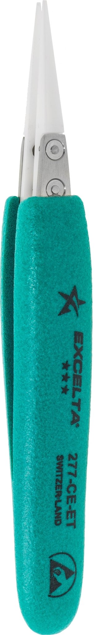 Excelta 277 - CE - ET Tweezers - Straight - Ceramic Tips - Ergo MTESolutions