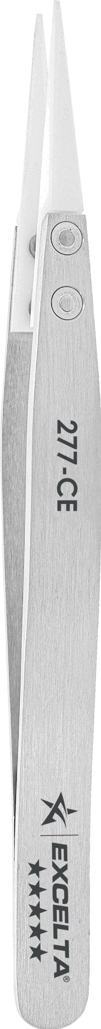 Excelta 277 - CE Tweezers - Straight - Ceramic Tips MTESolutions