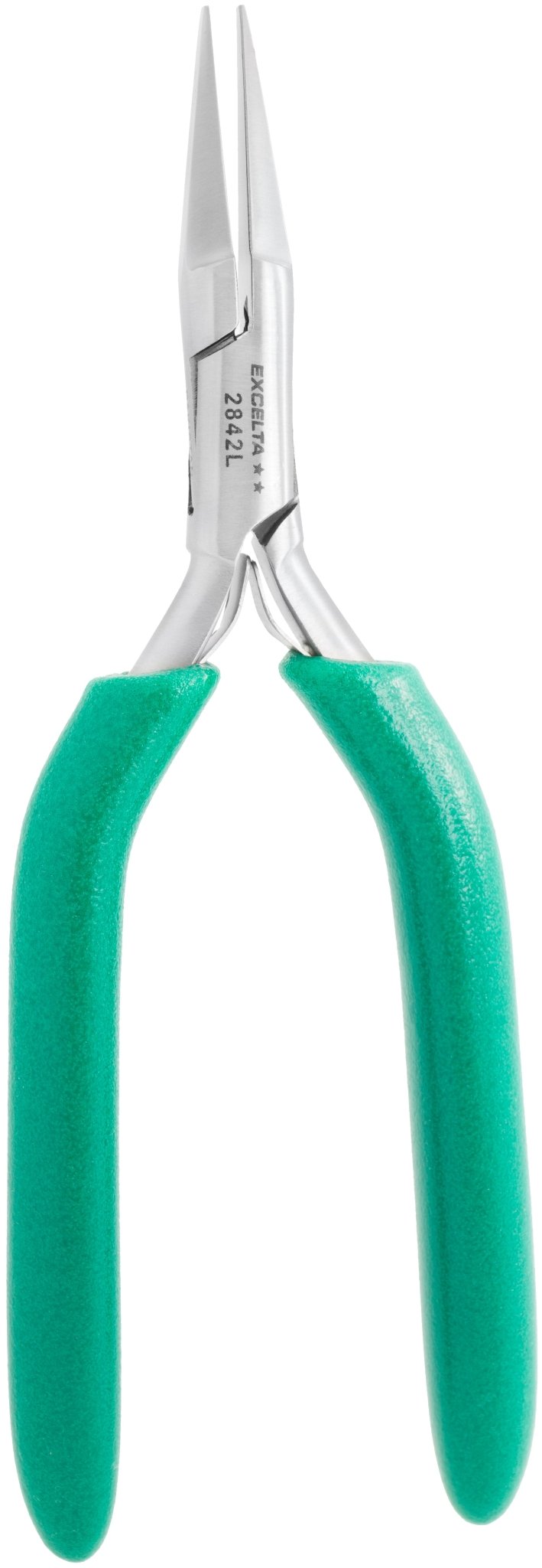 Excelta 2842L Pliers - 2 Star Medium Flat .025" X .060" Nose - SS - Long Handle MTESolutions
