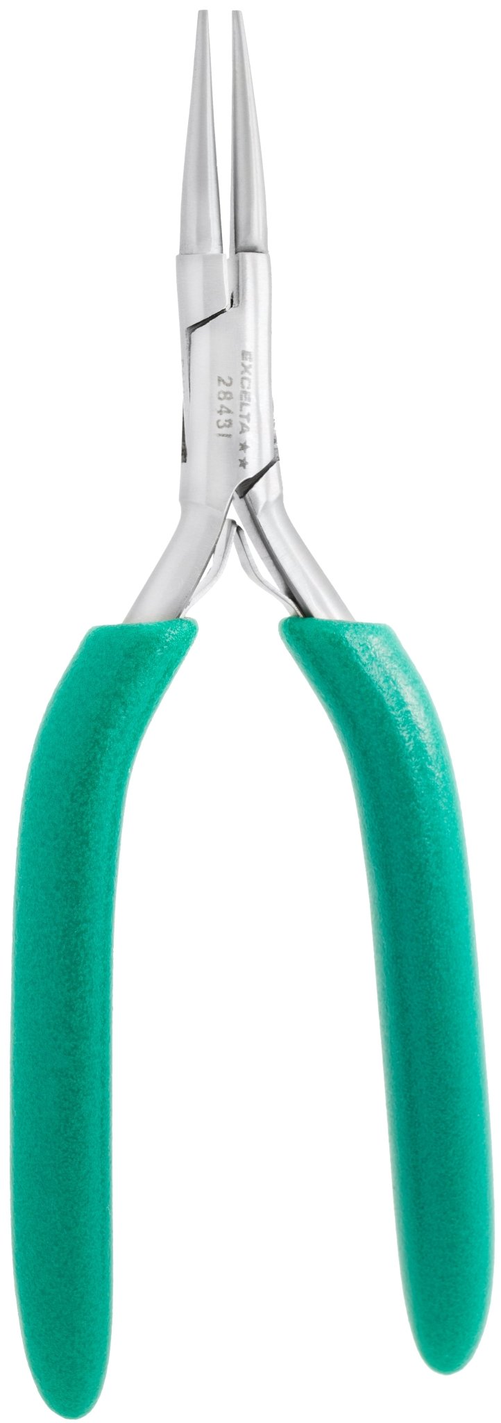 Excelta 2843L Pliers - 2 Star Medium Round Nose - SS - Long Handle MTESolutions
