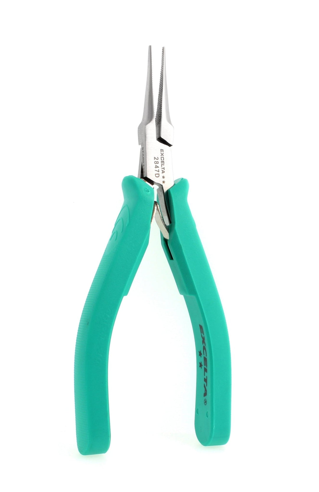 Excelta 2847D Pliers - 2 Star Medium Needle Nose - SS - Serrated Jaws MTESolutions