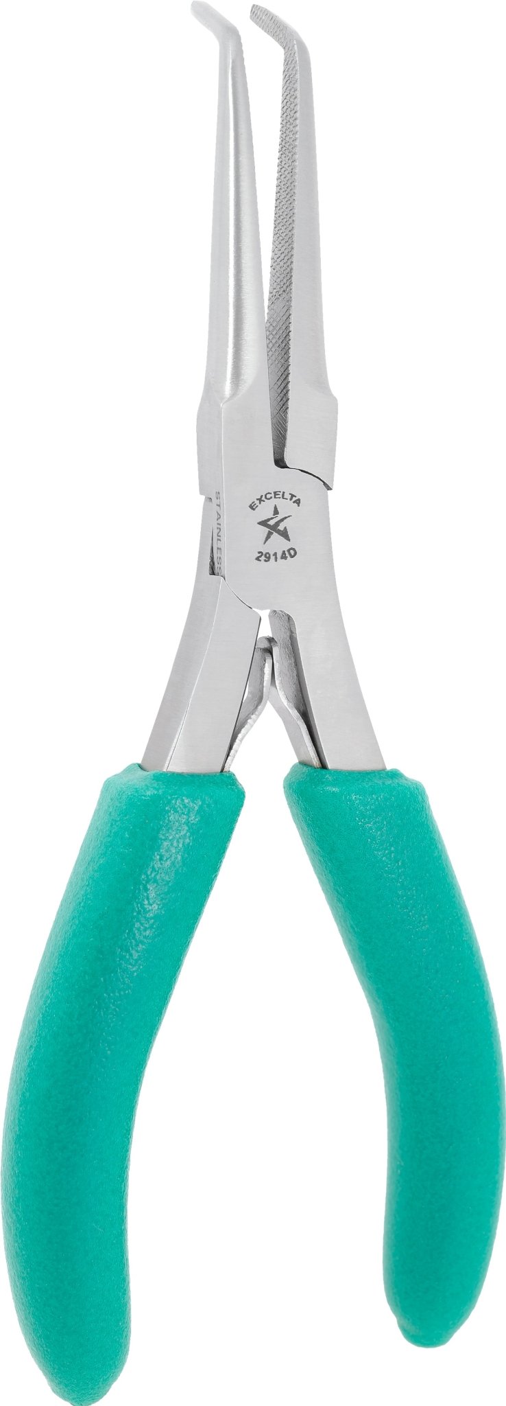 Excelta 2914D Pliers - Large 45° Bent Nose - SS - Serrated Jaws MTESolutions