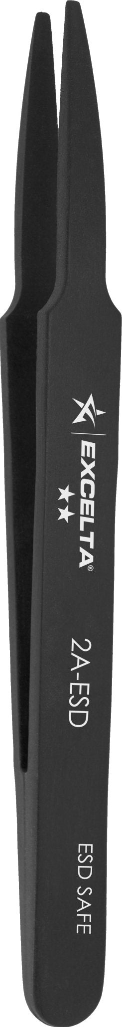 Excelta 2A - ESD Tweezers - Straight Tapered Flat Point - Plastic, Pack of 20 MTESolutions