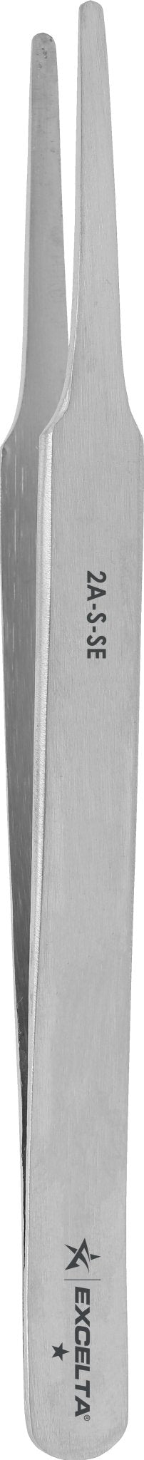Excelta 2A - S - SE Tweezers - 1 Star Straight Tapered Flat Point - SS, Pack of 12 MTESolutions