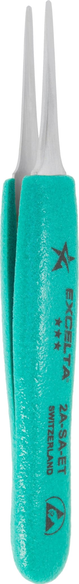 Excelta 2A - SA - ET Tweezers - 3 Star Straight Tapered Flat Point - Anti - Mag. SS - Ergo MTESolutions