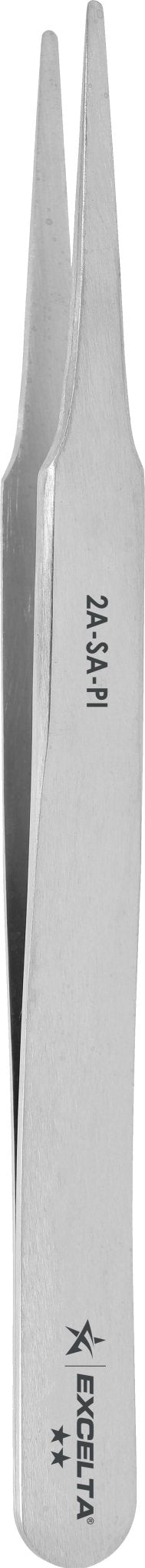 Excelta 2A - SA - PI Tweezers - 2 Star Straight Tapered Flat Point - Anti - Mag. SS MTESolutions