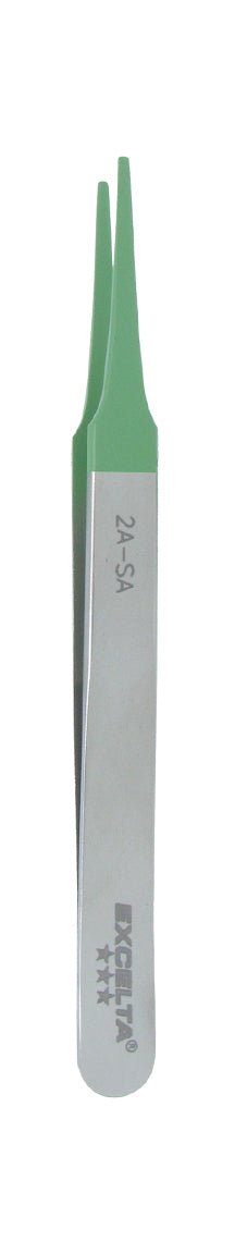 Excelta 2A - SA - TC15 Tweezers - 3 Star Straight Tapered Flat Point - Anti - Mag. SS - 1.5 Mil Ptfe Coated MTESolutions