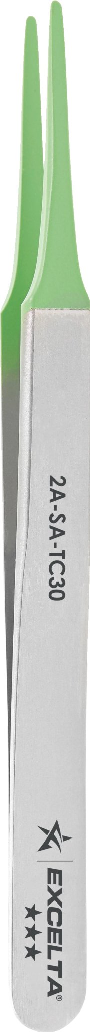 Excelta 2A - SA - TC30 Tweezers - 3 Star Straight Tapered Flat Point - Anti - Mag. SS - 3 Mil Ptfe Coated MTESolutions