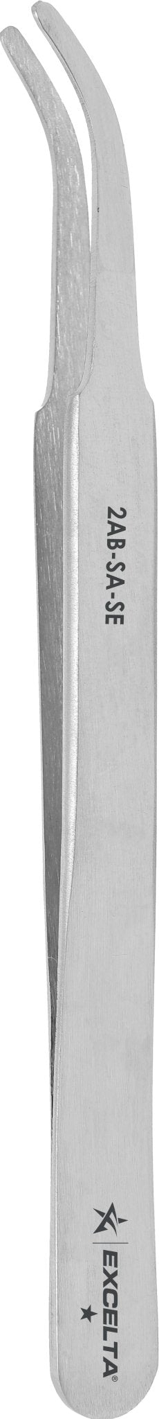 Excelta 2AB - SA - SE Tweezers - 1 Star Curved Tapered Flat Point - Anti - Mag. SS, Pack of 6 MTESolutions