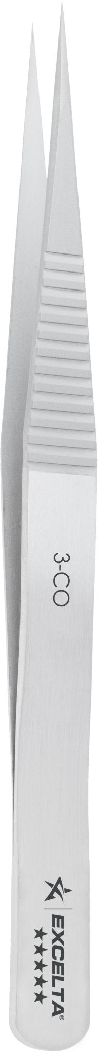 Excelta 3 - CO Tweezers - Straight Extreme Precision Very Fine Point - Cobalt MTESolutions