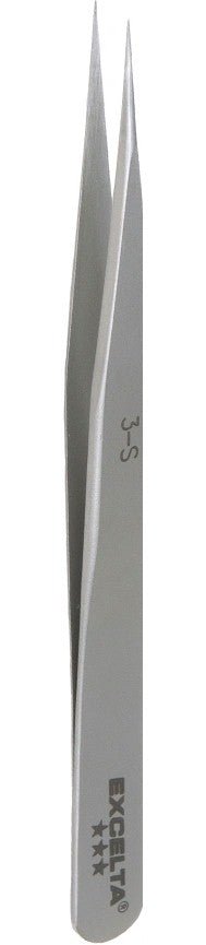 Excelta 3 - S Tweezers - 3 Star Straight Very Fine Point - SS MTESolutions