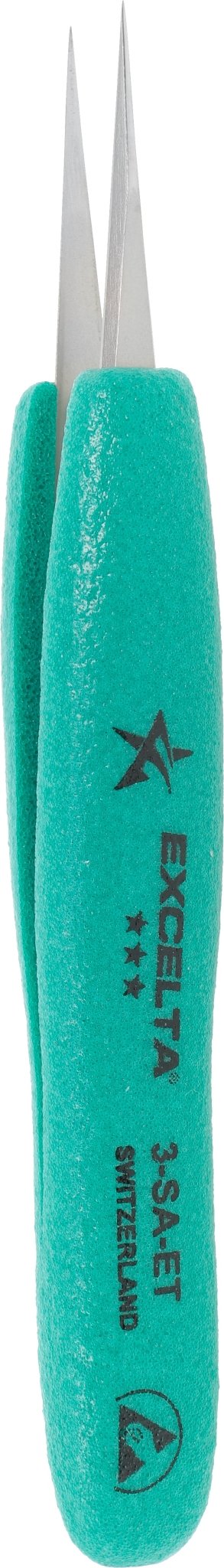 Excelta 3 - SA - ET Tweezers - 3 Star Straight Very Fine Point - Anti - Mag. SS - Ergo MTESolutions