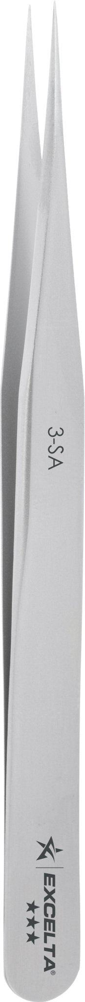 Excelta 3 - SA Tweezers - 3 Star Straight Very Fine Point - Anti - Mag. SS MTESolutions