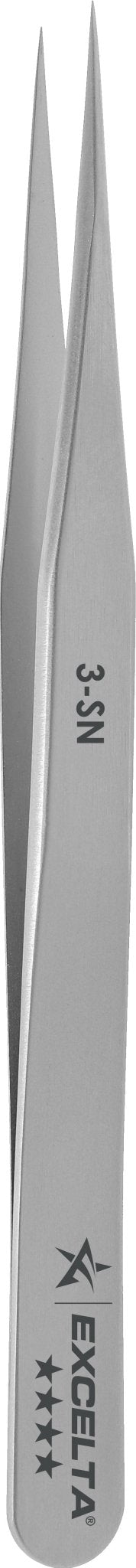 Excelta 3 - SN Tweezers - 4 Star Straight Very Fine Point - Anti - Mag. Neverust MTESolutions