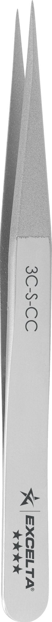 Excelta 3C - S - CC Tweezers - 4 Star Straight Very Fine Point - SS - Ceramic Coated Tips MTESolutions