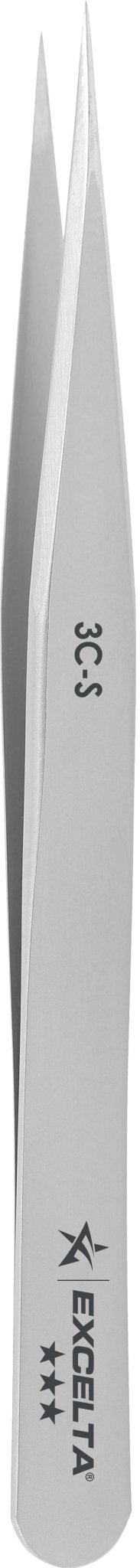 Excelta 3C - S Tweezers - 3 Star Straight Very Fine Point - SS MTESolutions