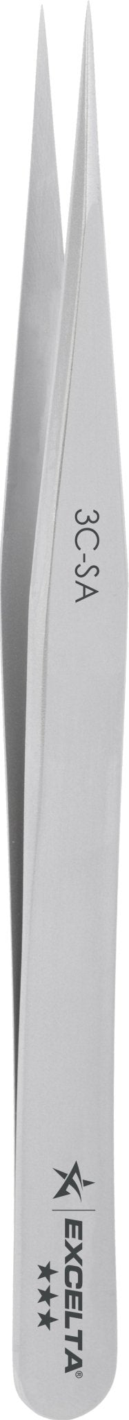 Excelta 3C - SA, Tweezers, 3 Star, Straight, Very Fine Point, Anti - Mag MTESolutions