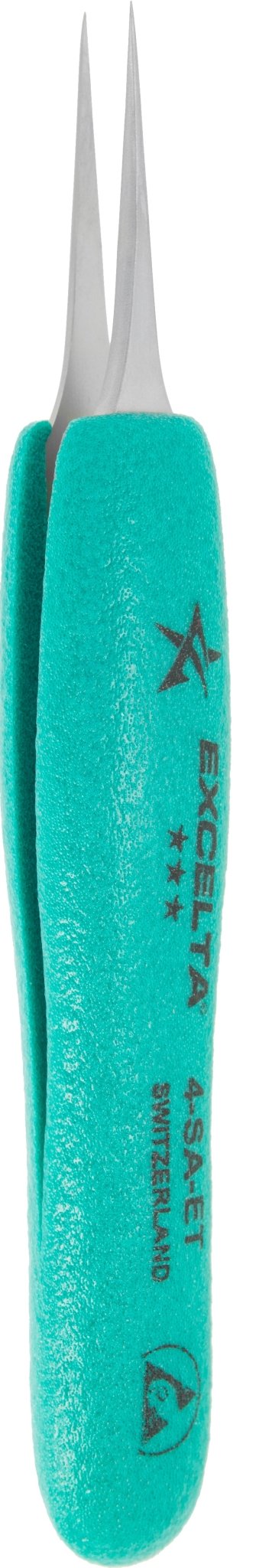 Excelta 4 - SA - ET Tweezers - 3 Star Straight Tapered Ultra Fine Point - Anti - Mag. SS - Ergo MTESolutions