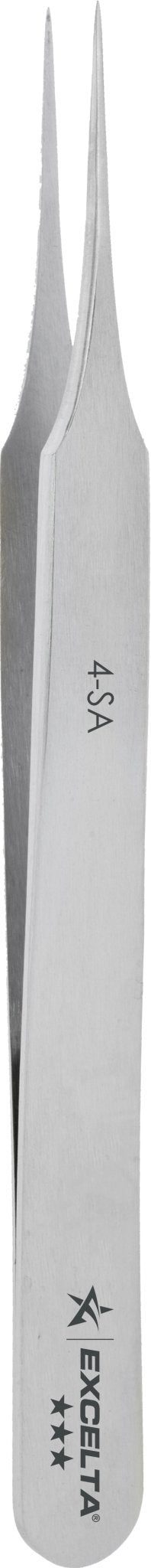 Excelta 4 - SA Tweezers - 3 Star Straight Tapered Ultra Fine Point - Anti - Mag. SS MTESolutions