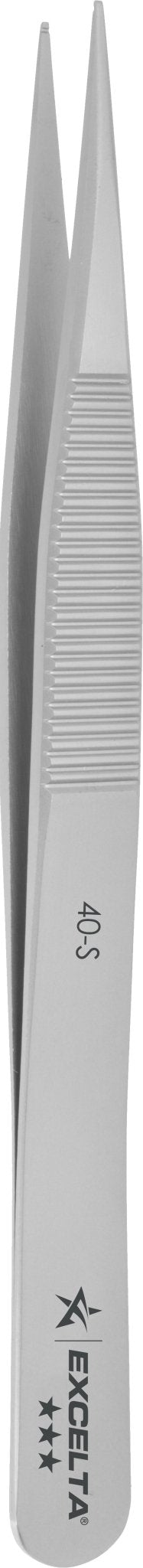 Excelta 40 - S Tweezers - Small Parts Handling - Straight SS - .015" Dia. Hole MTESolutions