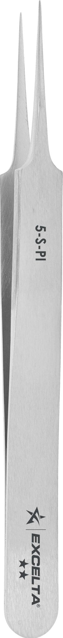 Excelta 5 - S - PI Tweezers - 2 Star Straight Tapered Ultra Fine Point - SS MTESolutions