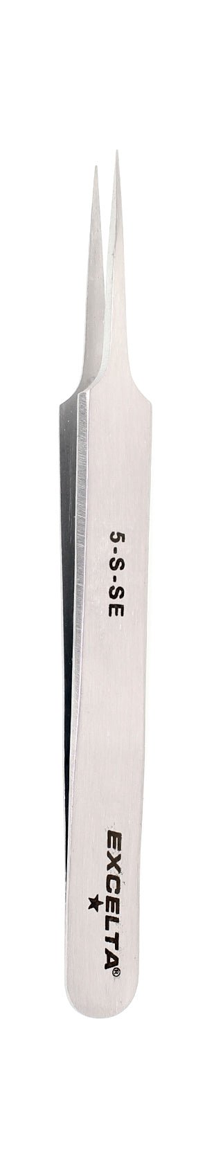 Excelta 5 - S - SE Tweezers - 1 Star Straight Tapered Ultra Fine Point - SS, Pack of 12 MTESolutions