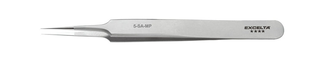 Excelta 5 - SA - MP Tweezers - 3 Star Straight Tapered Ultra Fine Point - Anti - Mag. SS - Mirror Polished Tips MTESolutions