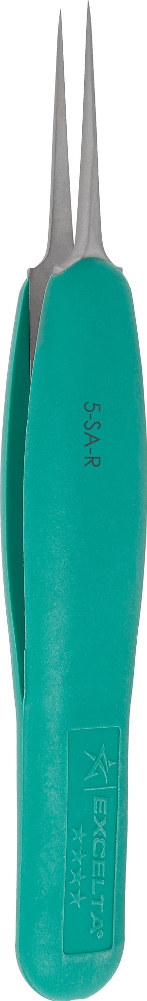 Excelta 5 - SA - R Tweezers - 4 Star Straight Tapered Ultra Fine Point - Anti - Mag. SS - Ergo MTESolutions