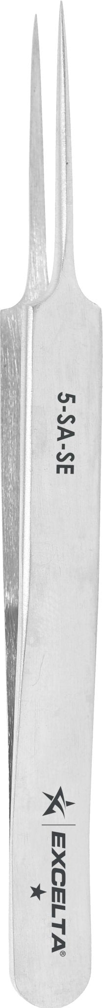 Excelta 5 - SA - SE Tweezers - 1 Star Straight Tapered Ultra Fine Point - Anti - Mag. SS, Pack of 12 MTESolutions