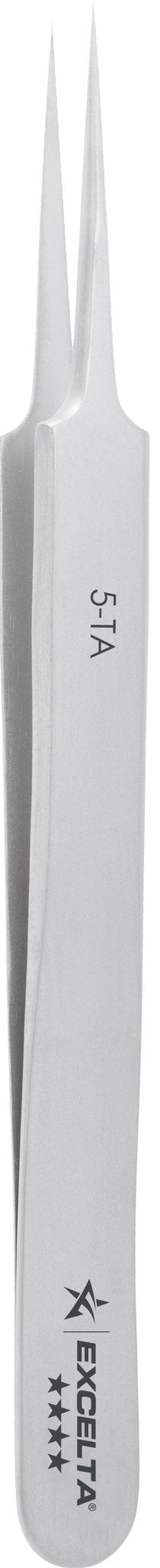 Excelta 5 - TA Tweezers - 4 Star Straight Tapered Ultra Fine Point - Titanium Alloy MTESolutions