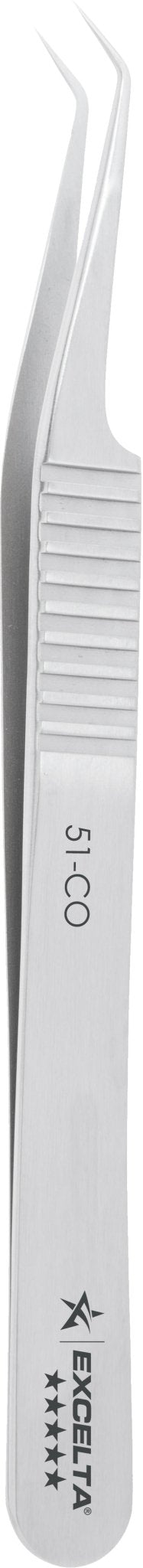 Excelta 51 - CO Tweezers - 45° Angulated Very Fine Point - Cobalt MTESolutions