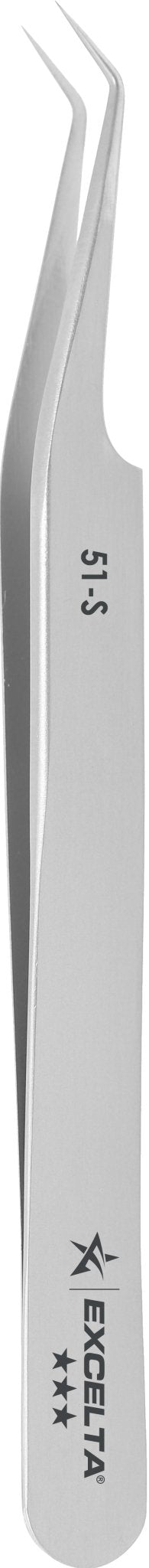 Excelta 51 - S Tweezers - 45° Angulated Very Fine Point SS MTESolutions