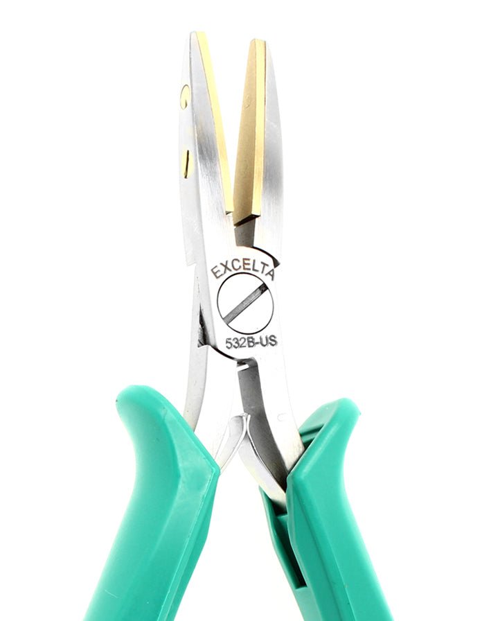 Excelta 532B - US Pliers - Replaceable Tip - Straight .08" X .08" Jaw - Brass Insert MTESolutions