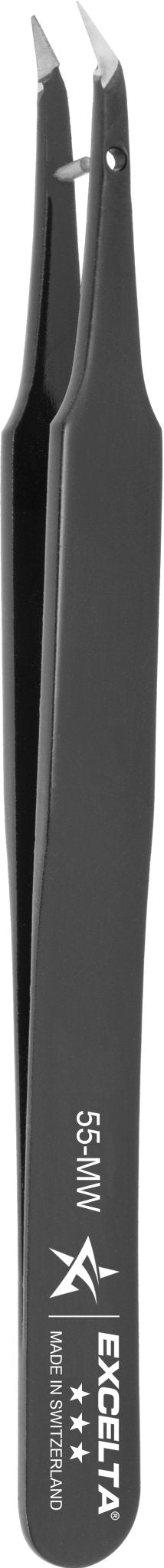 Excelta 55 - MW Tweezers - Cutting - 40° Angulated .12" Tip - Carbon Steel MTESolutions