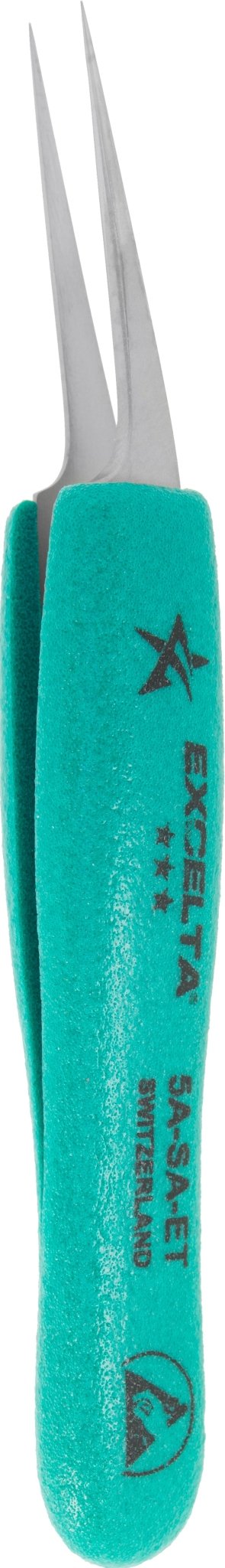 Excelta 5A - SA - ET Tweezers - 3 Star Offset Ultra Fine Point - Anti - Mag. SS - Ergo MTESolutions