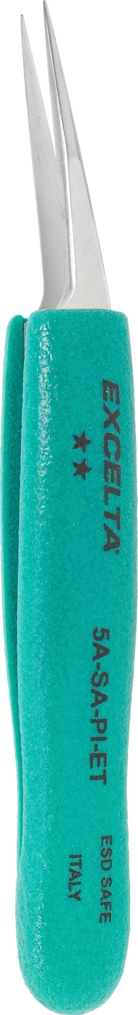 Excelta 5A - SA - PI - ET Tweezers - 2 Star Offset Ultra Fine Point - Anti - Mag. SS - Ergo MTESolutions