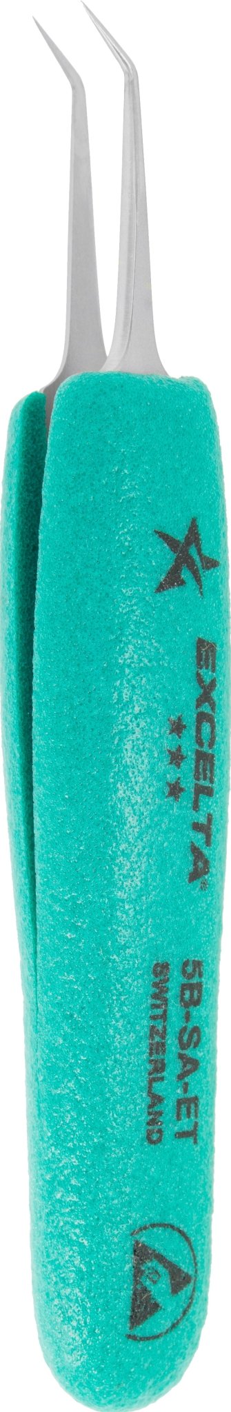Excelta 5B - SA - ET Tweezers - 3 Star Bent Ultra Fine Point - Anti - Mag. SS - Ergo MTESolutions