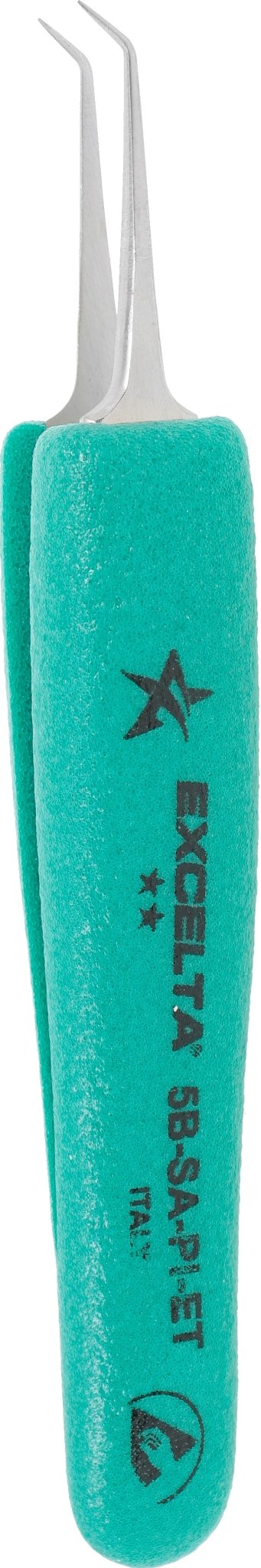 Excelta 5B - SA - PI - ET Tweezers - 2 Star Bent Ultra Fine Point - Anti - Mag. SS - Ergo MTESolutions