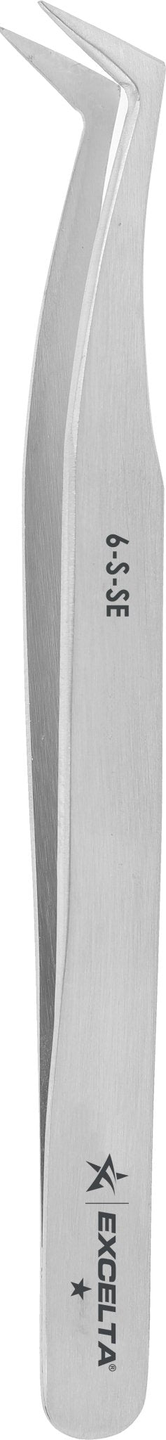 Excelta 6 - S - SE Tweezers - 1 Star Angulated Flat Sharp Point - Anti - Mag. SS, Pack of 12 MTESolutions