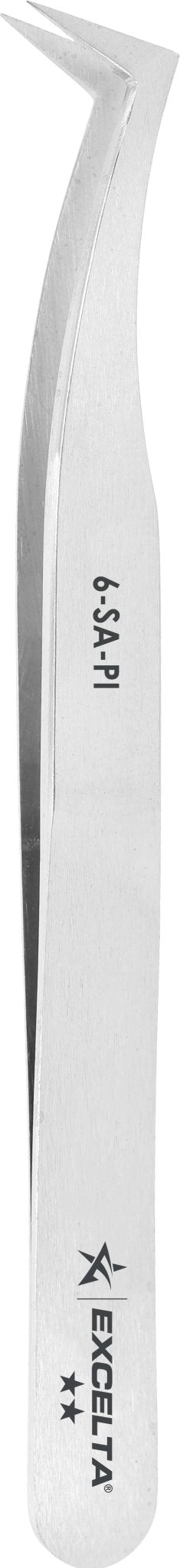 Excelta 6 - SA - PI Tweezers - 2 Star Angulated Flat Sharp Point - Anti - Mag. SS MTESolutions