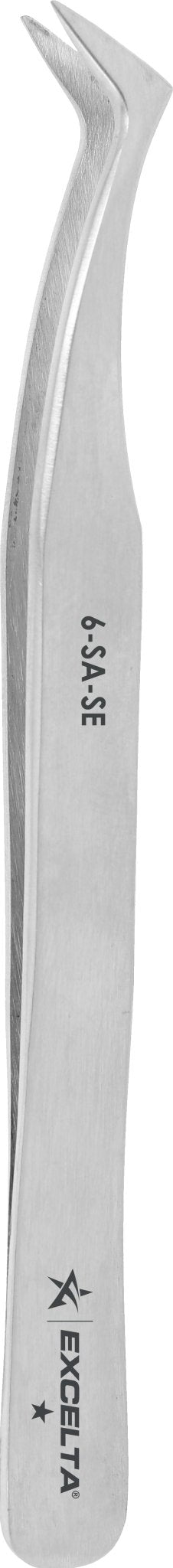 Excelta 6 - SA - SE Tweezers - 1 Star Angulated Flat Sharp Point - Anti - Mag. SS, Pack of 12 MTESolutions
