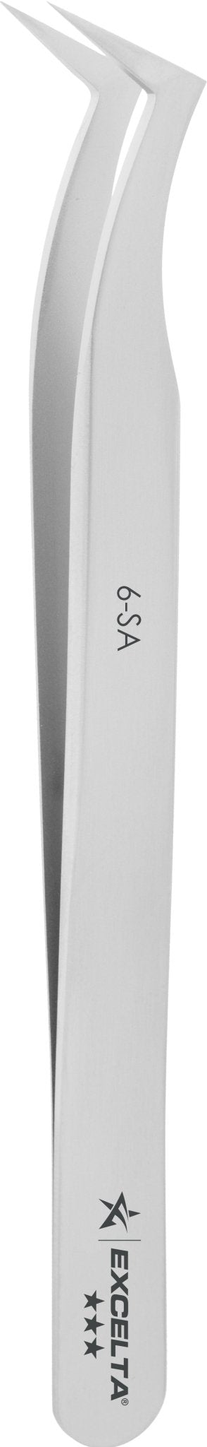 Excelta 6 - SA Tweezers - 3 Star Angulated Flat Sharp Point - Anti - Mag. SS MTESolutions