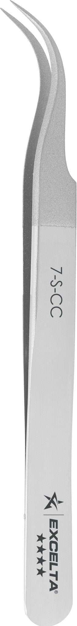 Excelta 7 - S - CC Tweezers - 4 Star Curved Very Fine Point - SS - Ceramic Coated Tips MTESolutions